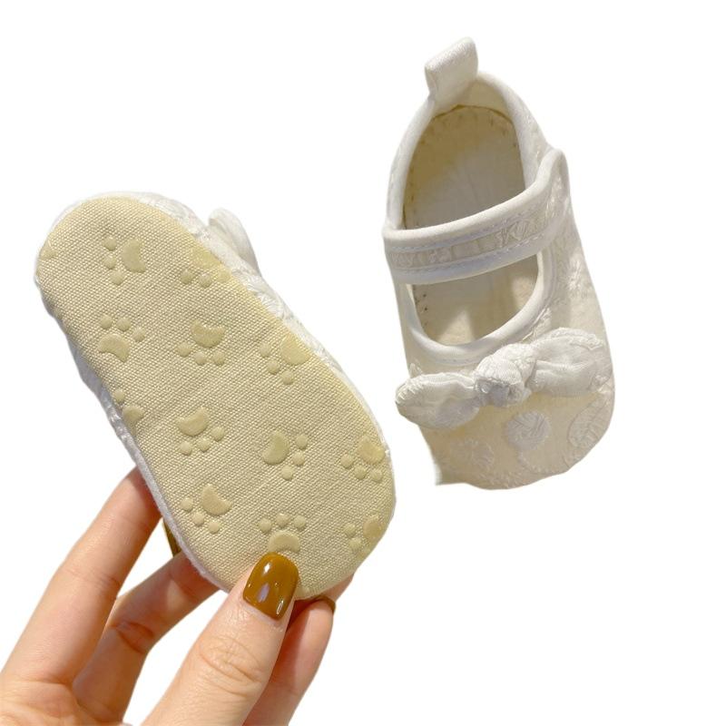 2024 Spring Autumn New Baby Soft Soled Walking Shoes Trendy Lovely Lace Princess Shoes Fashion Versatile Antiskid Girls Sneakers