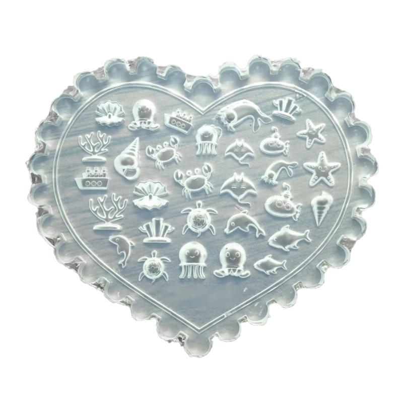 

Compound Pin Art Pattern With Water Echinoderm Whelk Gouged Outline Handbuilt Manicure Realistic Relief Crafting 1