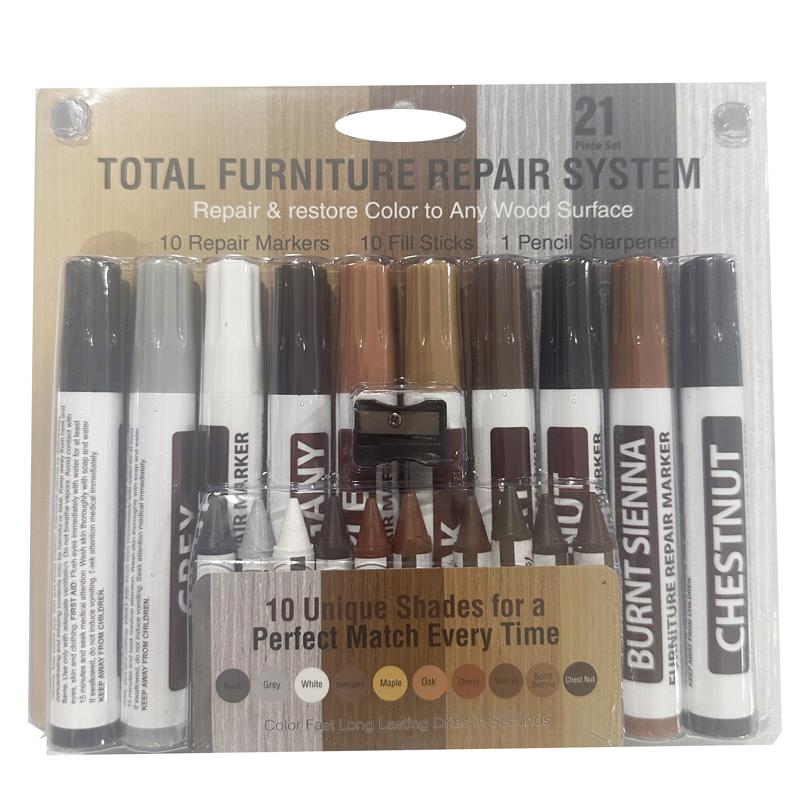 6-21Pcs Furniture Repair Pen Markers Tool Remover Wood Scratches Restore Kit Scratch Filler Paint Wooden Cabinet Floors Tables