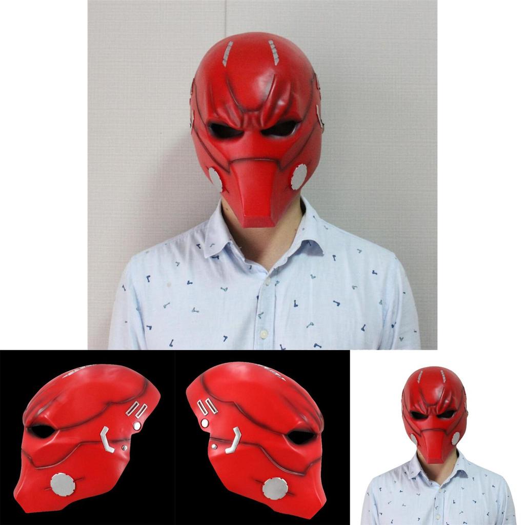 Arkham Knight Maska Red Hood z pryskyřice s hororovým stylem pro cosplay a Halloween