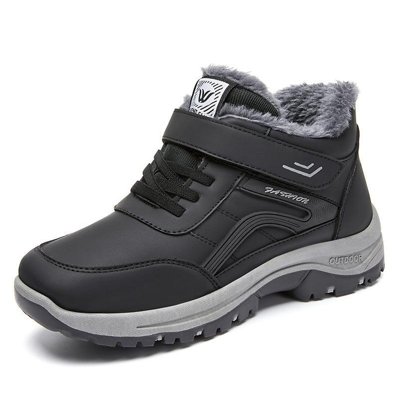 Jinshiyuan | Cotton Shoes Winter Women's New Women's Boots Velcro Large Size Snow Boots Fleece Thickened Couple Cotton Boots