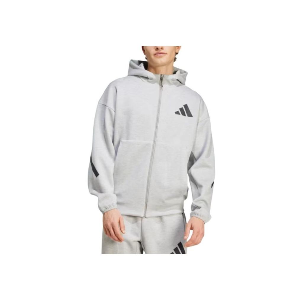 Adidas Z.N.E. Full-Zip Hooded Track Jacket Men Jacket Medium-Gray JF2450