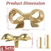 4 PCS Bronze Cupboard Door Pull Knob Vintage Bowknot Drawer Handle Furniture Dresser Knob Single Hole Drawer Knob for Home Decor