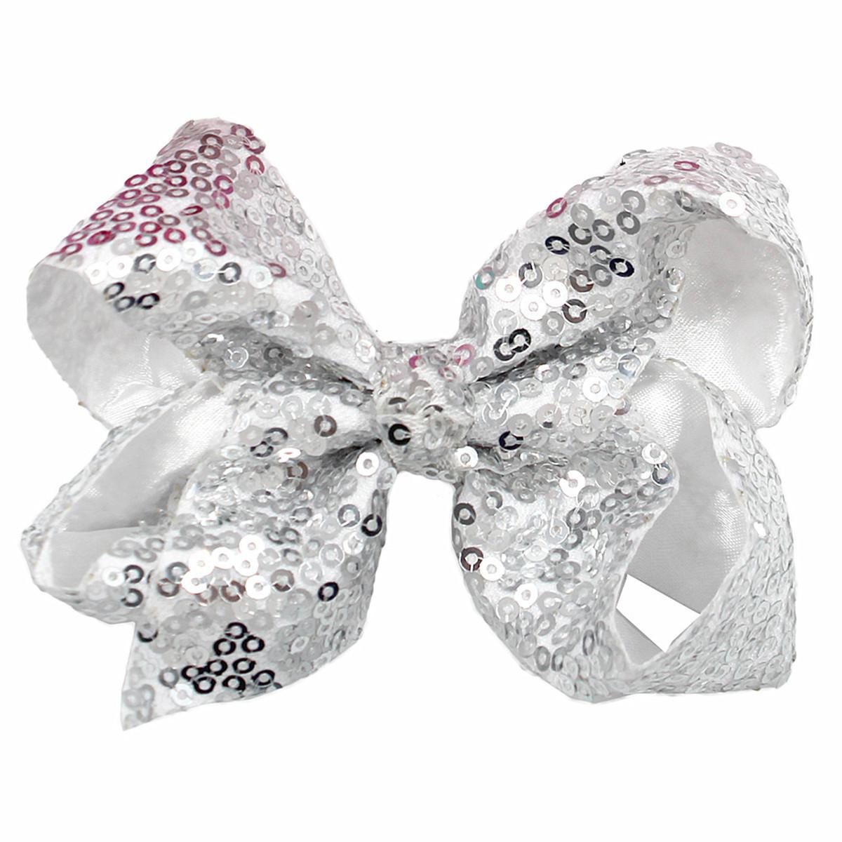 

4 INCH Red Hair Bow With Clip Solid Sequin Bowknot Accessories Hair Clip For Girls Barrettes Hairpin Fashion Jewelry Gift