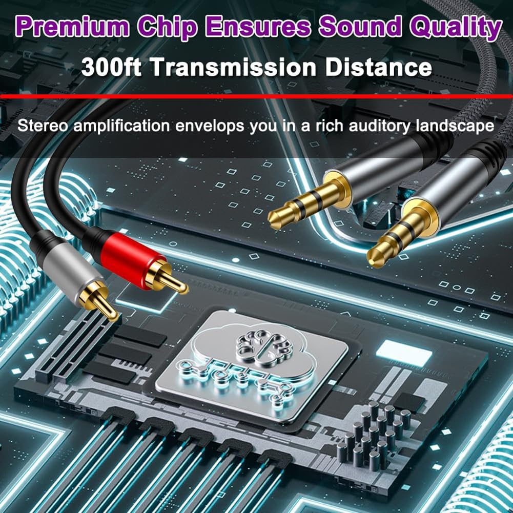 Limnyves Aux Bidirectional Stereo Audio Output Analog Audio Switcher Selector 3.5mm + L/R Switcher, 8-In-1 A/B