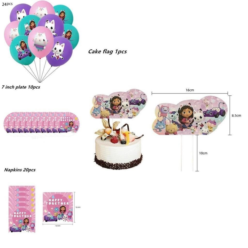 Gabby's Dollhouse Spiel Themenpartyzubehör Perfekt für Geburtstags- und Pyjamapartys