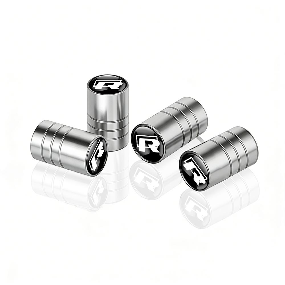 CAT1 Volkswagen Golf Rline Polo GTI R Badge 4Pcs Metal Car Wheel Tire Valve Caps Cover Accessories for VW Jetta Touareg CC Passat MK7