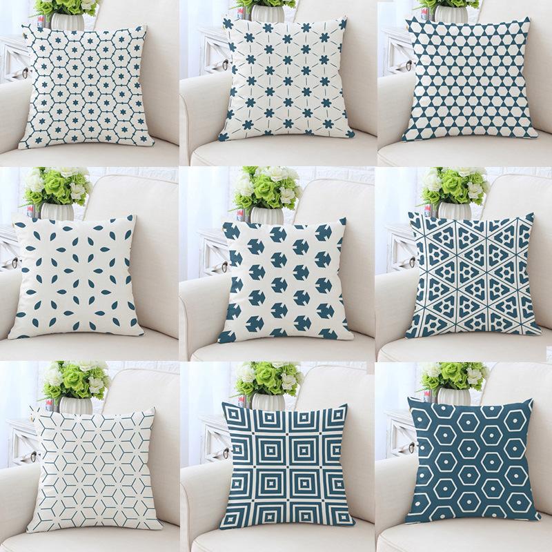 Simple Green Series Patterns Throw Pillow Cover With Short Plush Print Living Room Sofa Decoration Cushion Cover Pillow Covers