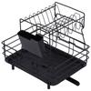 Doppellagiger Abtropfkorb aus Schmiedeeisen für die Arbeitsplatte, inklusive Abtropffläche für Geschirr und Essstäbchen