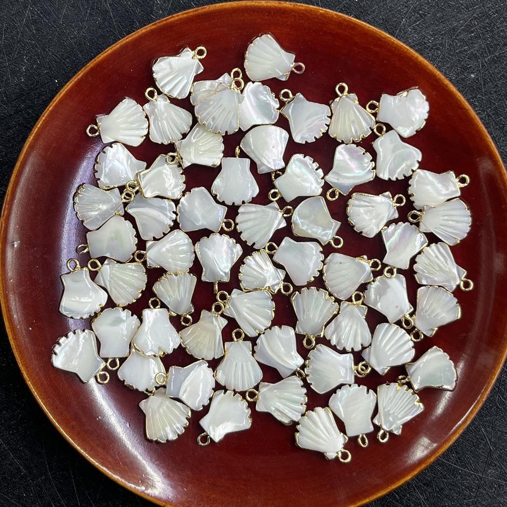 5Pcs Small Pendant Shell Palm-Shaped Pendant 13mm For Jewelry Making DIY Necklace Bracelet Earrings Accessory