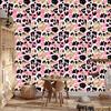 Pink glitter leather wallpaper powder pink, black and white 50x1000