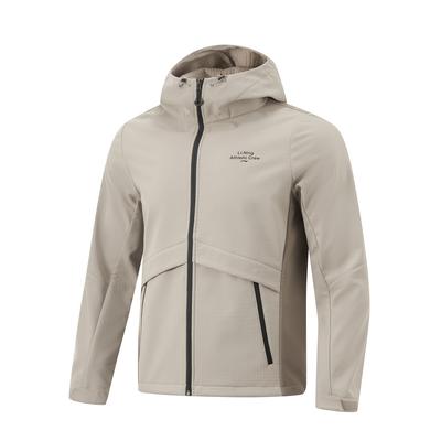 Li Ning Fitness Serie Wasserabweisende Winddichte Fleecegefütterte Warme Outdoor Freizeit Vielseitige Kletterjacke Unisex Jacke Staubgrau AFDU939-1