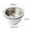Waste Kit Sink Strainer High Quality PP Sink Stainless Steel Drain Diameter 90mm Silver Quality Is Guaranteed Practical