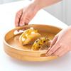 Aug. Round Serving Bamboo Wooden Tray For Dinner Trays Tea Bar Breakfast Food Container Handle Storage Tray
