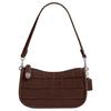 Swinger 20 Silver Metal Zipper Closure Exquisite Calfskin Handheld Shoulder Bag Small Women Handbags Maple-Brown CP024-LHMPL