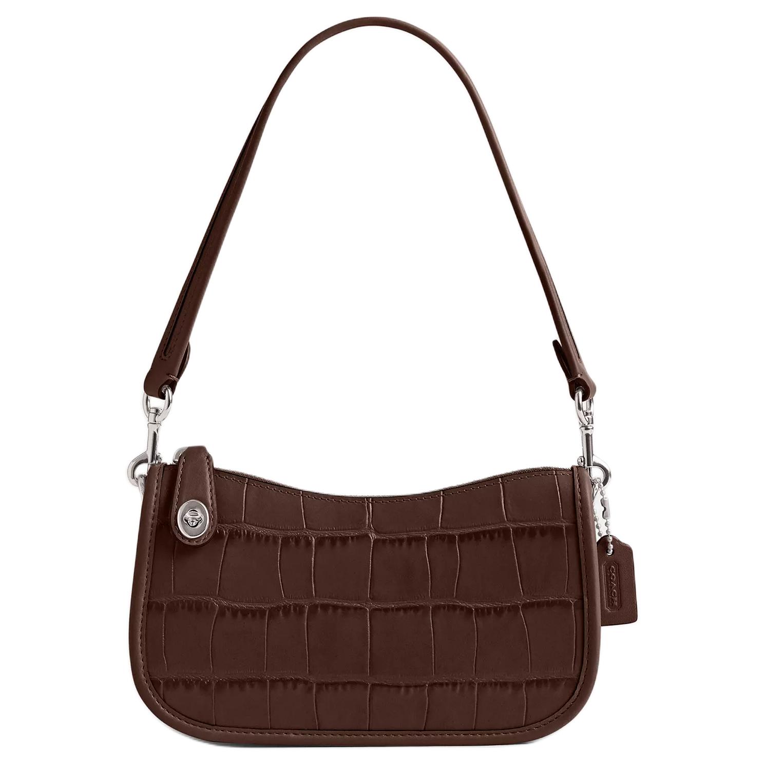 

Coach Swinger 20 Silver Metal Zipper Closure Exquisite Calfskin Handheld Shoulder Bag Small Women handbags Maple-Brown CP024-LHMPL Basic Set (Bag+Dust Bag)