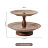 Ceramic Tray Double-layer Dessert Plate Afternoon Tea Dessert Plate Desktop Storage Container Ceramic Plate  Wood Tray