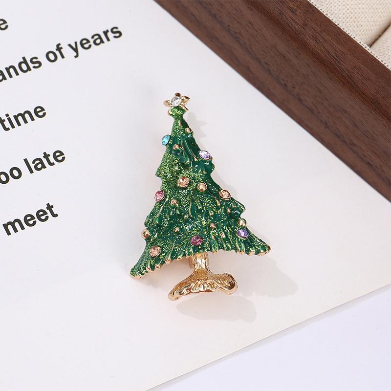 Christmas Tree Brooches For Women Unisex Plant Pins Multi-Color Available Holiday Party Accessories Gifts