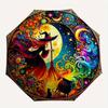 Witchcraft, Moonlit Magic Automatic folding umbrella  simple eight rib design, bright color pattern, durable iron frame, ideal for travel an