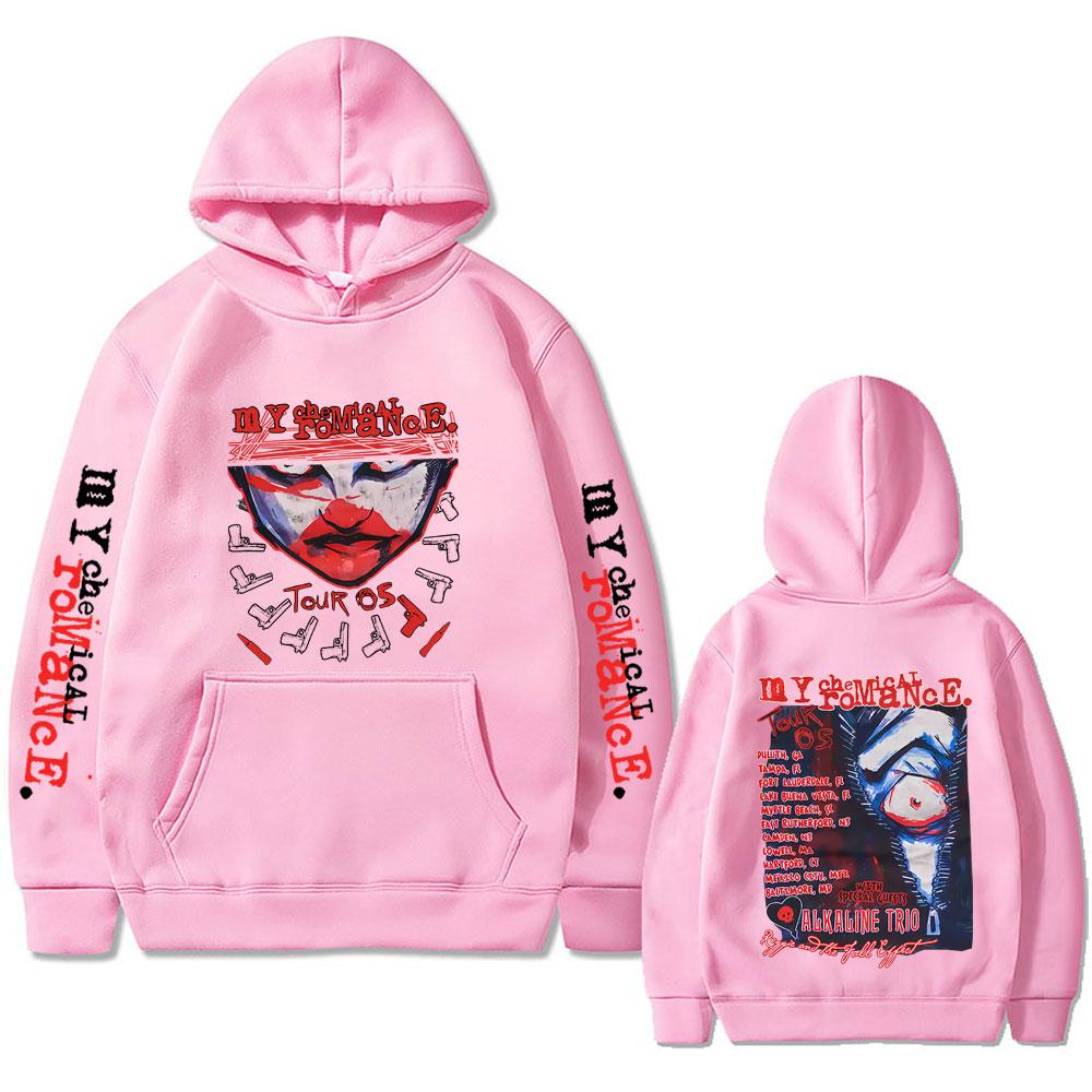 90er Punkband My Chemical Romance Tour 2005 Hoodie Herren Damen Gothic Mode Street Übergroßer Pullover Männlich Fleece Baumwolle Kapuzenpullover