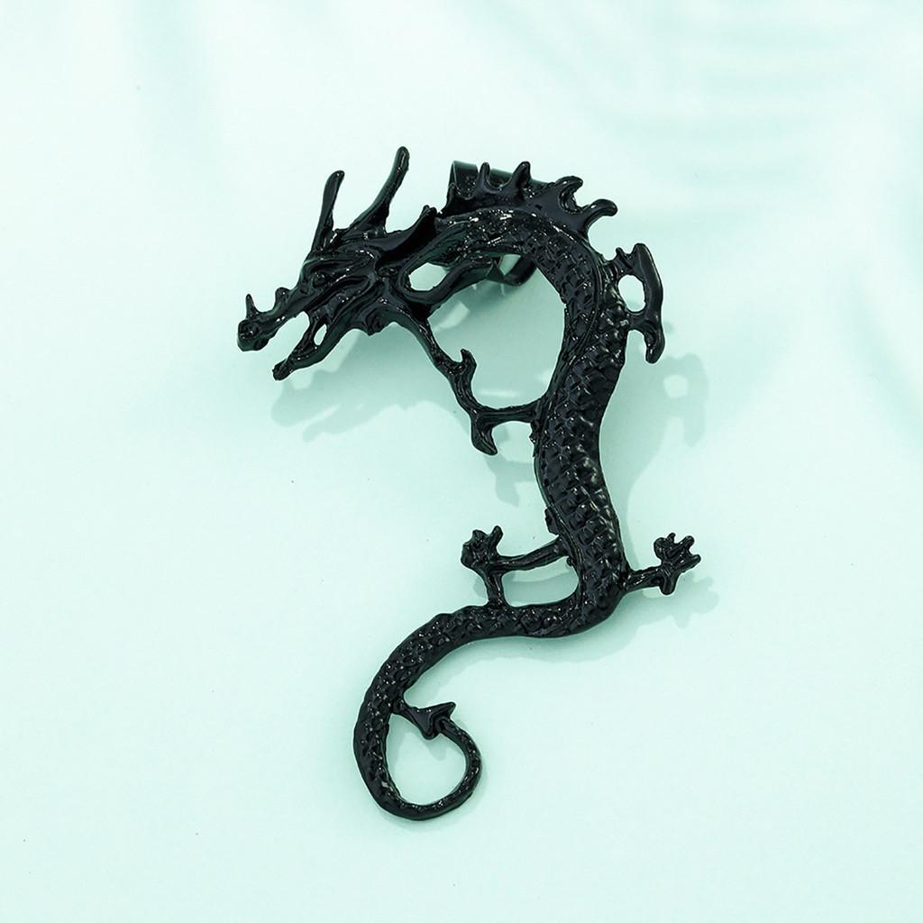 Dragon Modern Chinese Earrings In Gold Silver Black Trendy Animal Jewelry Zodiac