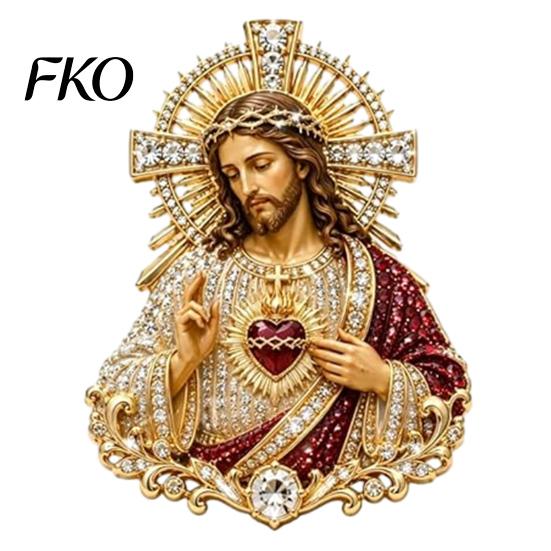 Religious Keepsake Brooch Sacred Heart of Jesus Brooch, Confirmation Souvenir Christian Faith Accessory with Enamel Pin Badge Pin, Catholic Mens