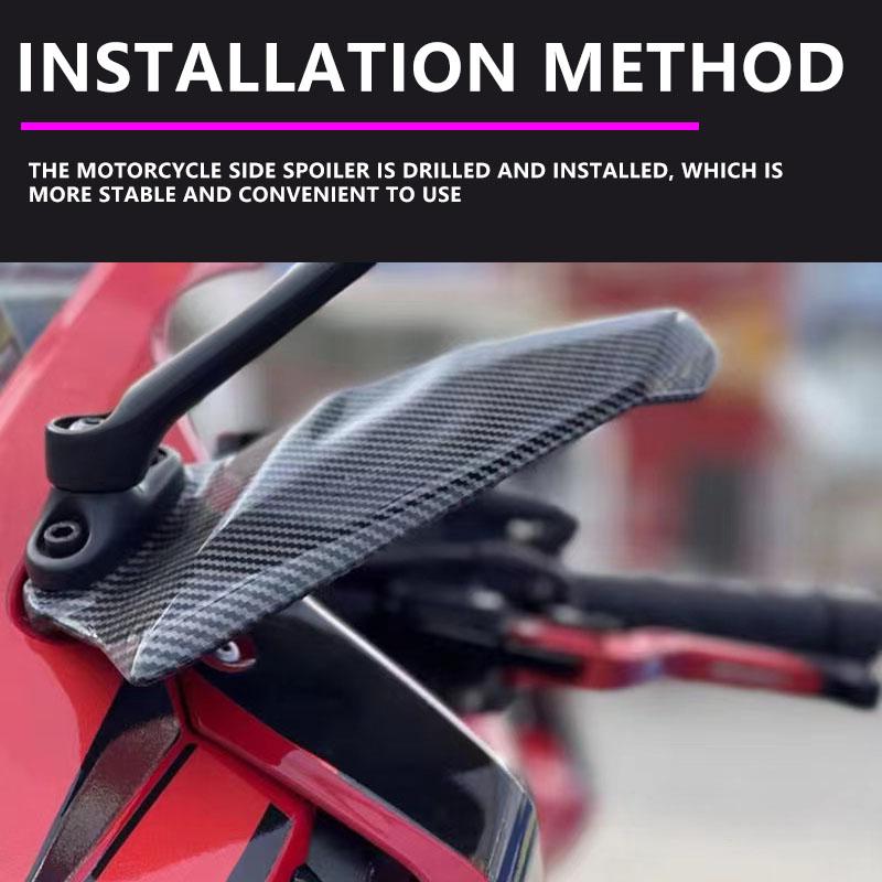 Universal Motorcycle Spoiler Fairing Wing for Yamaha R3 Aerodynamic Winglets with Rear View Mirror for Honda CBR650R