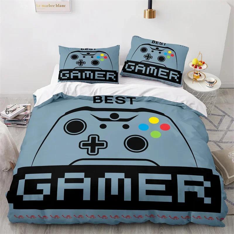 Gaming Bedding Set Twin Full Size Kids Gamepad Duvet Cover For Boys Girl Bedroom Decor Polyester Game Controller Comforter Cover