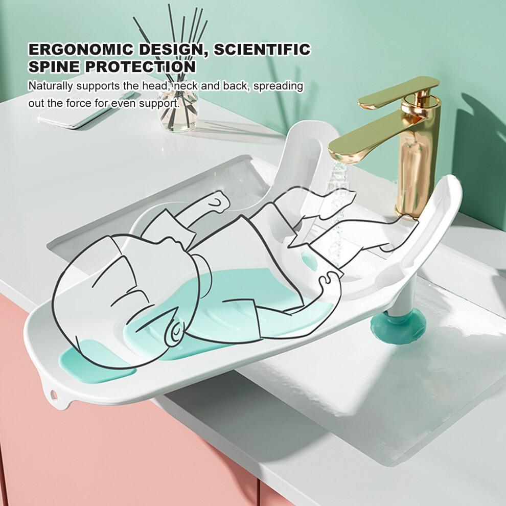 Verstellbarer ergonomischer Baby-Badewannenkissen mit einfachem Ablassdesign
