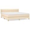 Vidaxl Continental Bed With Mattress, Cream, Fabric, 180X200 Cm