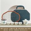Portable tea set Wisteria flower cover bowl set Travel outdoor Kung Fu camping Dehua suet jade ceramic Kuaike tea set