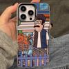 Deluxe Cartoon Man Phone Case For iPhone 17 16 15 14 13 12 11 XS XR X Pro Max Plus Colored Silver Plated Cover