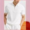 Neuankömmling Herren Sommer Eis-Seide Atmungsaktiv Knitterarm Leicht Business Casual Revers Kurzarm Poloshirt