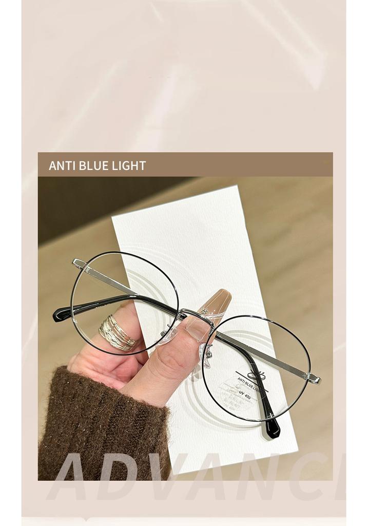 New Round Frame Gold Wire Glasses For Women Fashion Versatile Glasses Frame Anti-Blue Light Myopia Glasses Frame Mh9035