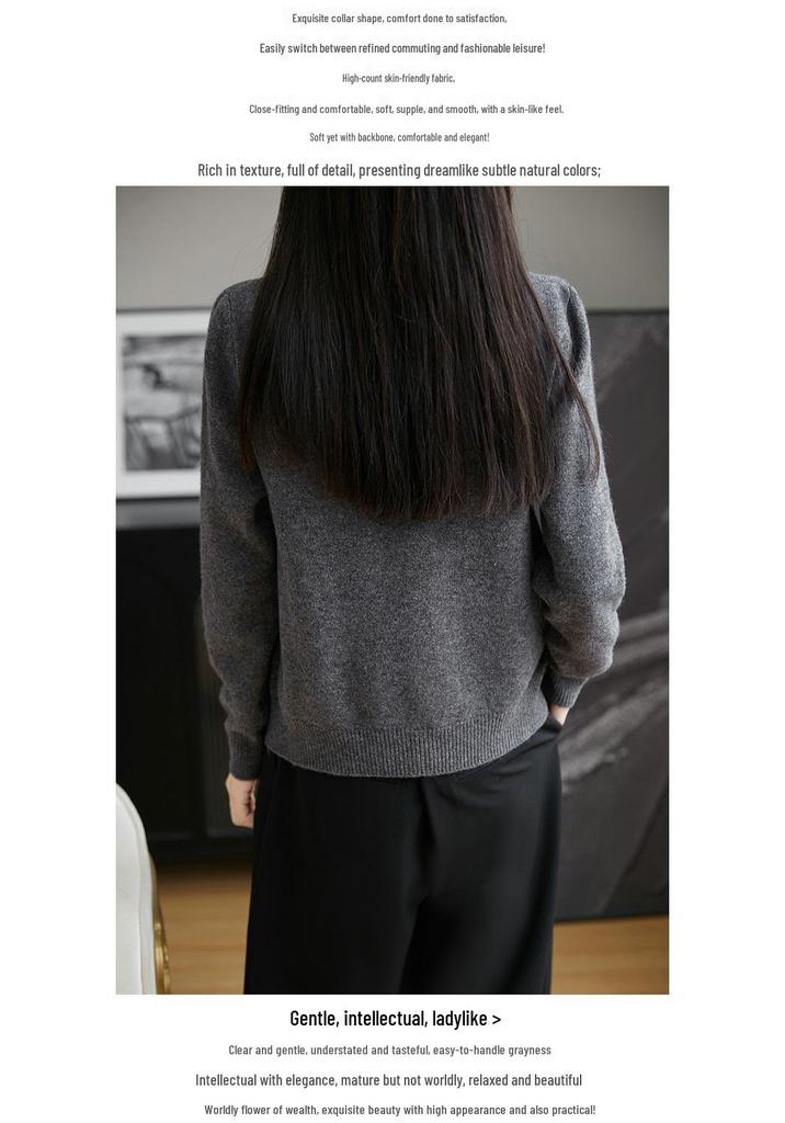 Women's Diamond Pattern Knit Cardigan - Autumn/Winter, 100% Wool, Loose Fit, Short Lazy Style