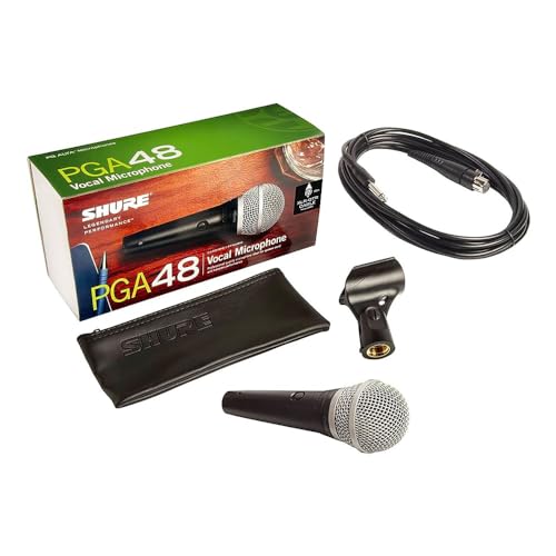 Shure PGA48-LC Cardioid Dynamic Vocal Microphone (No Cable Included)