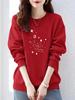 Jimo Women's Authentic Thin Hoodie - Autumn/Winter, Loose Fit, Velvet Lined, Pure Cotton, Round Neck, Trendy