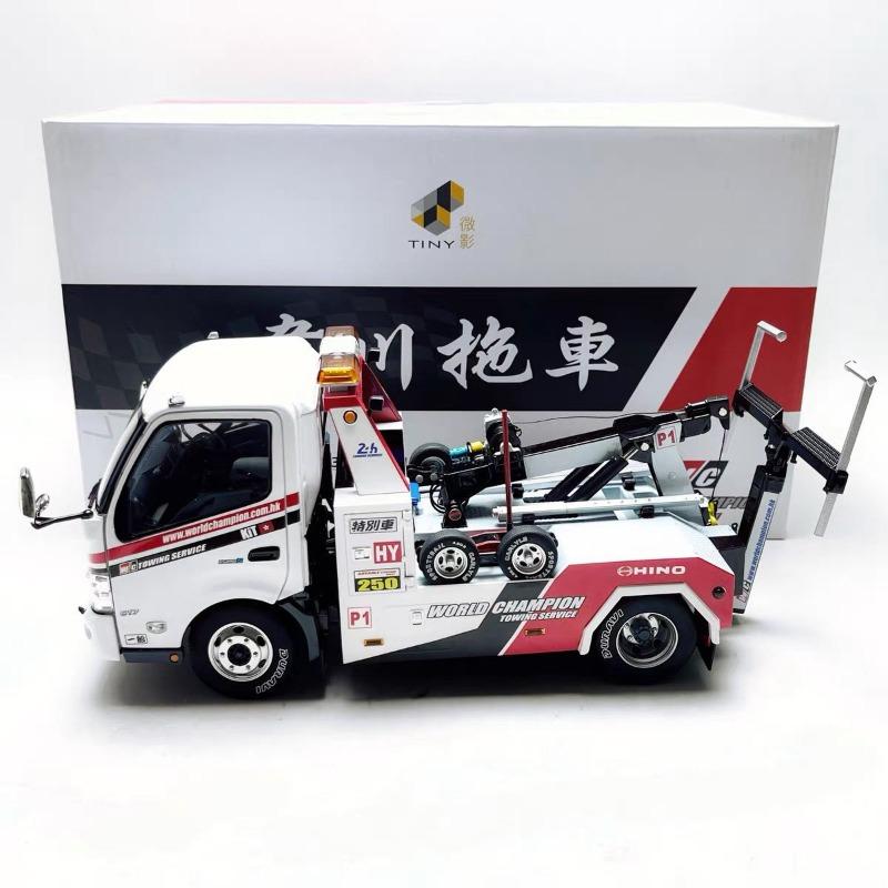 Tiny 1/18 HINO 300 Hong Kong Weichuan Trailer Road Clearing Vehicle Alloy Car Static Diecast Collection Model Car