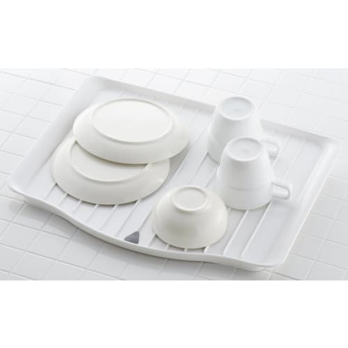 Richell Silicone Draining Tray, White, Large, Lacool, Antibacterial