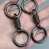 6Pcs Retro Spring Double Ring Keychain Zinc Alloy Anti-Lost Stretchy Key Organizer with Lobster Clasp Multi-functional Tool
