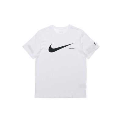 Ropa Deportiva Logotipo Swoosh Puño Doble Gancho Camiseta Manga Corta Hombre Tops Blanco CK2253-100