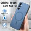 For Samsung Galaxy A25 5G (Global) (161.0 X 76.5 X 8.3mm) Leather Back Case Compatible with MagSafe Skin-touch Phone Cover