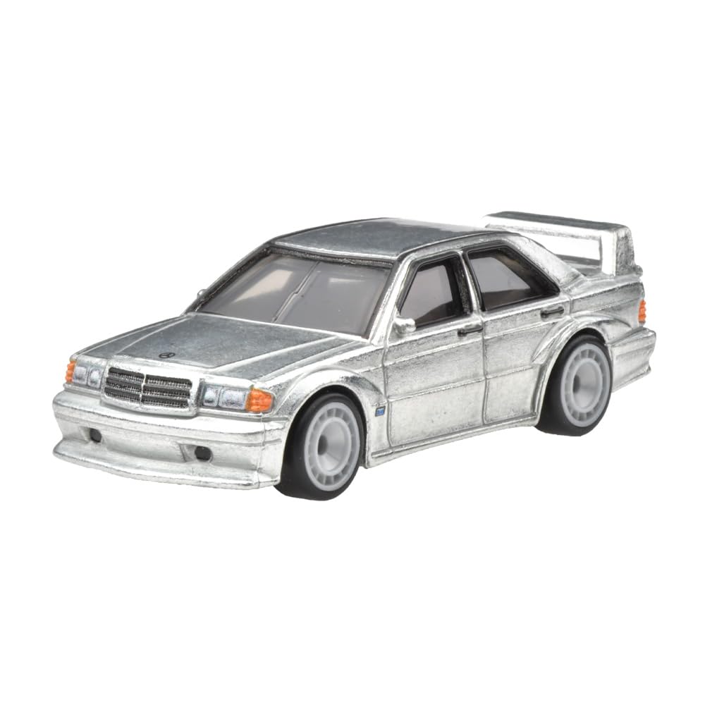Hot Wheels Car Culture Modern Classics Mercedes-Benz 190 E 2.5-16 Evolution II Vehicle, Silver, for Ages 3 and Up, Model Car, HRV98