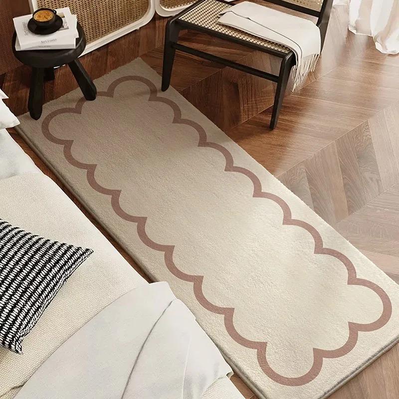 Bedroom Carpet Bedside Floor Mat Runner Rug Long Carpets Minimalist Solid Color Soft Fluffy Carpets Home Decoration Rugs
