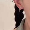 Bowknot Studs Earrings Minimalist Ear Rings Ear Piercing Ornament for Women Girl