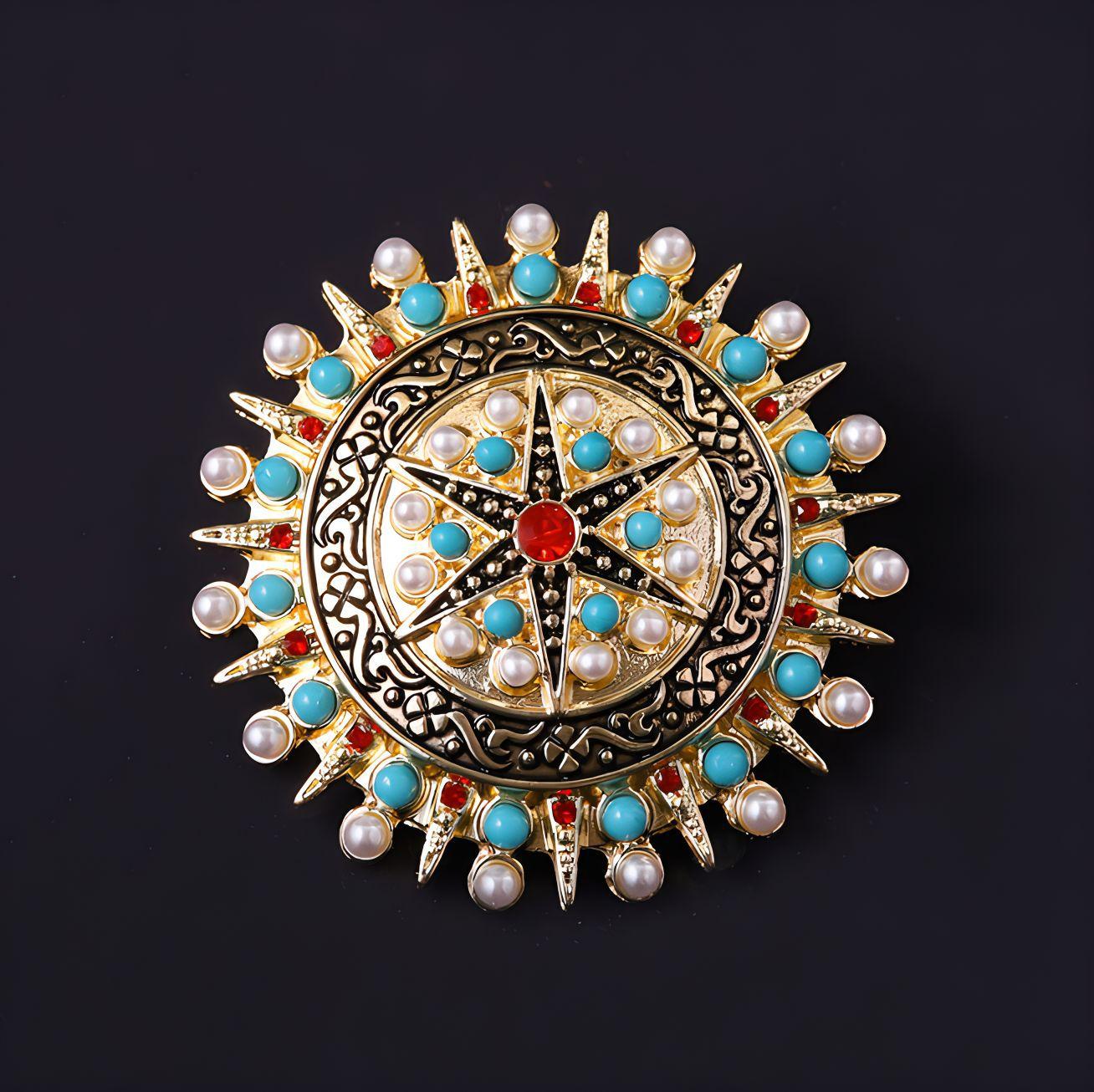 

Богемский диск жемчужина брошь женская ретро придворный темперамент брошь нишевый дизайн булавка с ювелирными изделиями