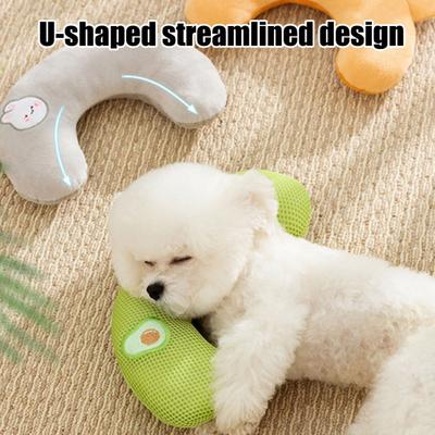 Cat Pillow for Indoor Cats Soft Fluffy Cat Calming Pillow Half Donut Cuddler U-Shaped Cat Sleeping Pillow Bed for Cat Cervical Protection