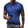 Men's 3D Printed Abstract Trendy Visual Illusion Short Sleeved T-shirt Fashionable Top Gradient Harajuku Streetwear T-shirt