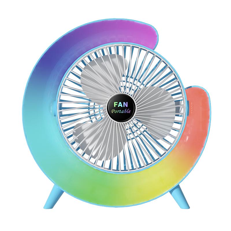 WoLaFen Scholar Series Oscillating Desk Fan with Colorful Night Light