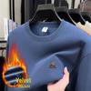 Men's Fleece-Lined Round Neck Sweatshirt – Warm, Loose, and Versatile Casual Wear for Spring, Autumn, and Winter.